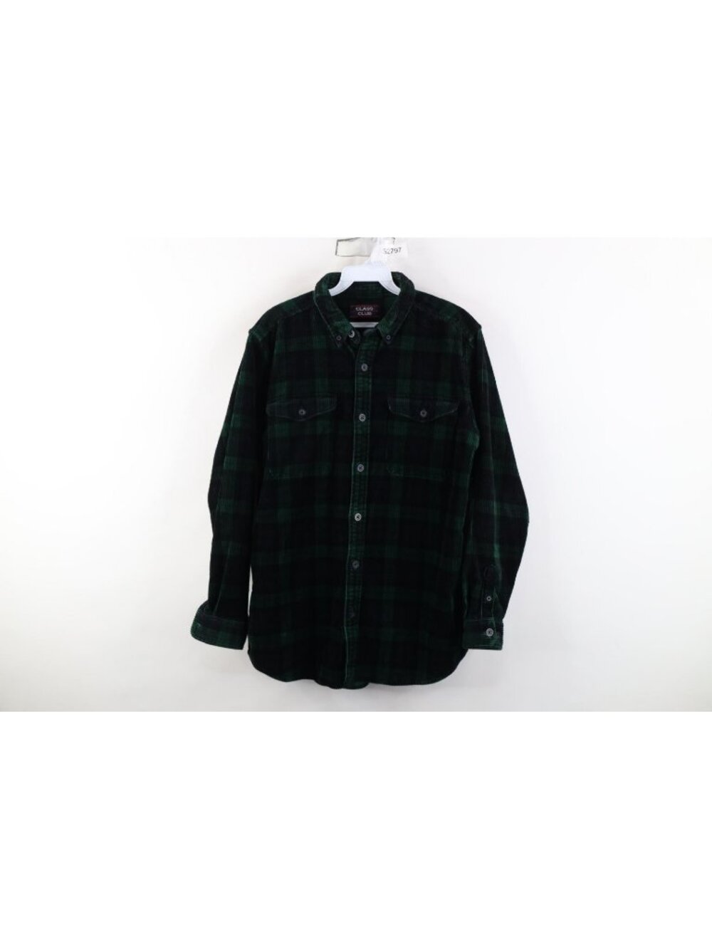 Vintage 90s Streetwear Mens Small Heavyweight Corduroy Button Down Shirt Plaid